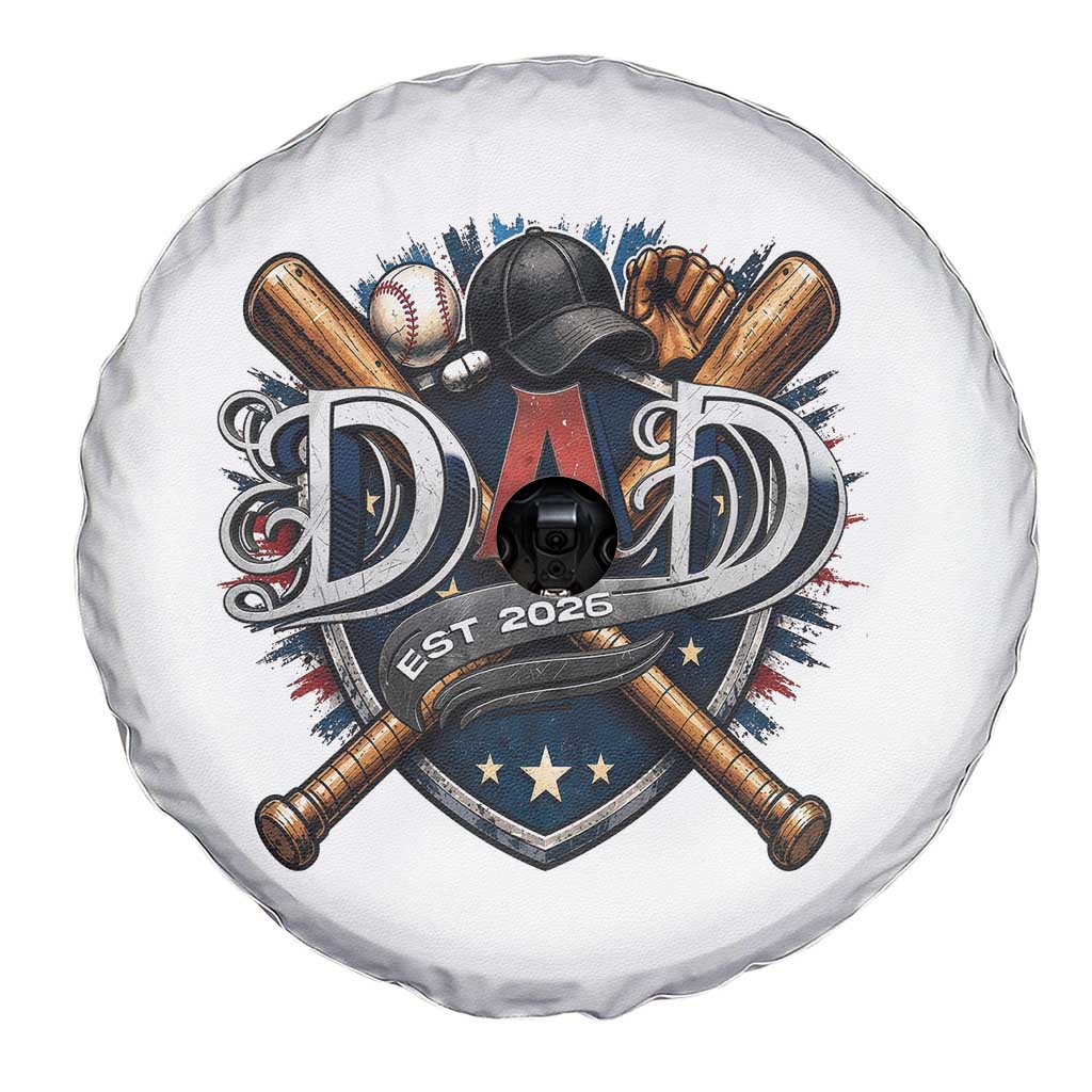 Baseball Dad Est 2026 Spare Tire Cover New Dad Father's Day Gift TS12 Print Your Wear