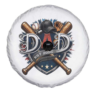 Baseball Dad Est 2026 Spare Tire Cover New Dad Father's Day Gift TS12 Print Your Wear