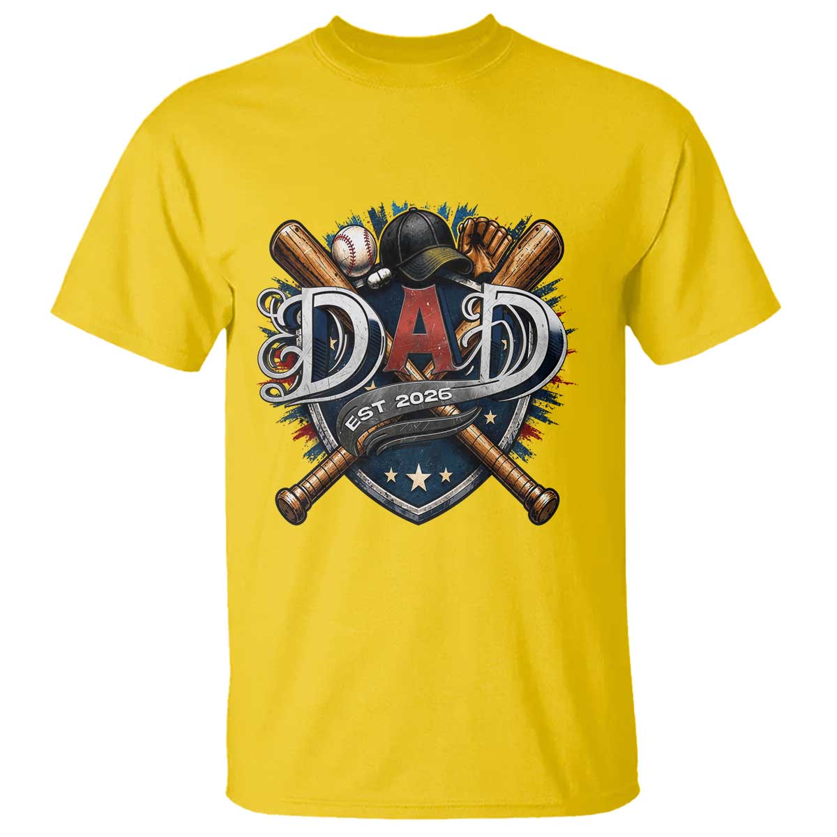 Baseball Dad Est 2026 T Shirt New Dad Father's Day Gift