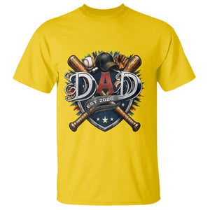 Baseball Dad Est 2026 T Shirt New Dad Father's Day Gift