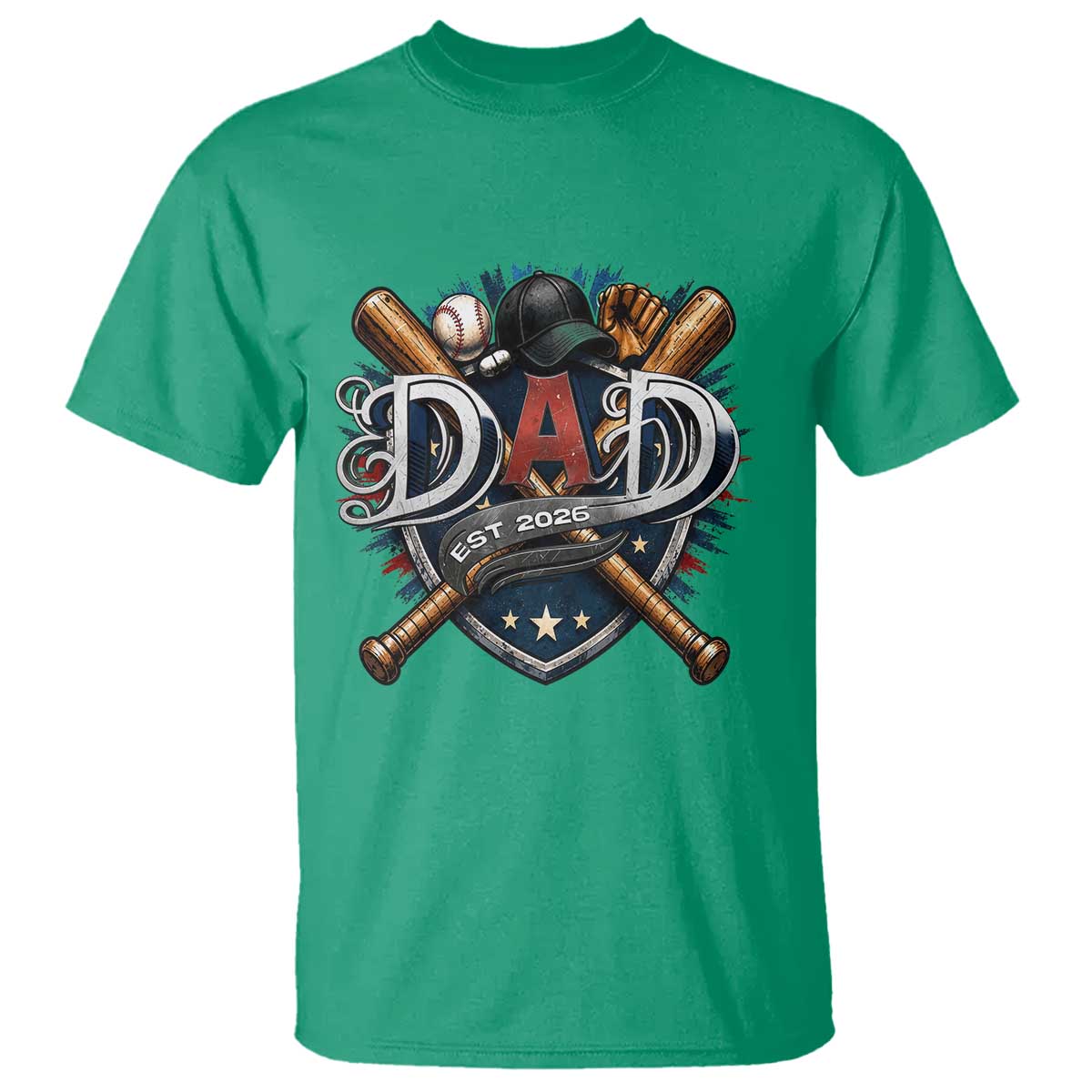 Baseball Dad Est 2026 T Shirt New Dad Father's Day Gift