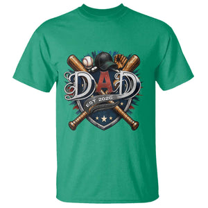 Baseball Dad Est 2026 T Shirt New Dad Father's Day Gift