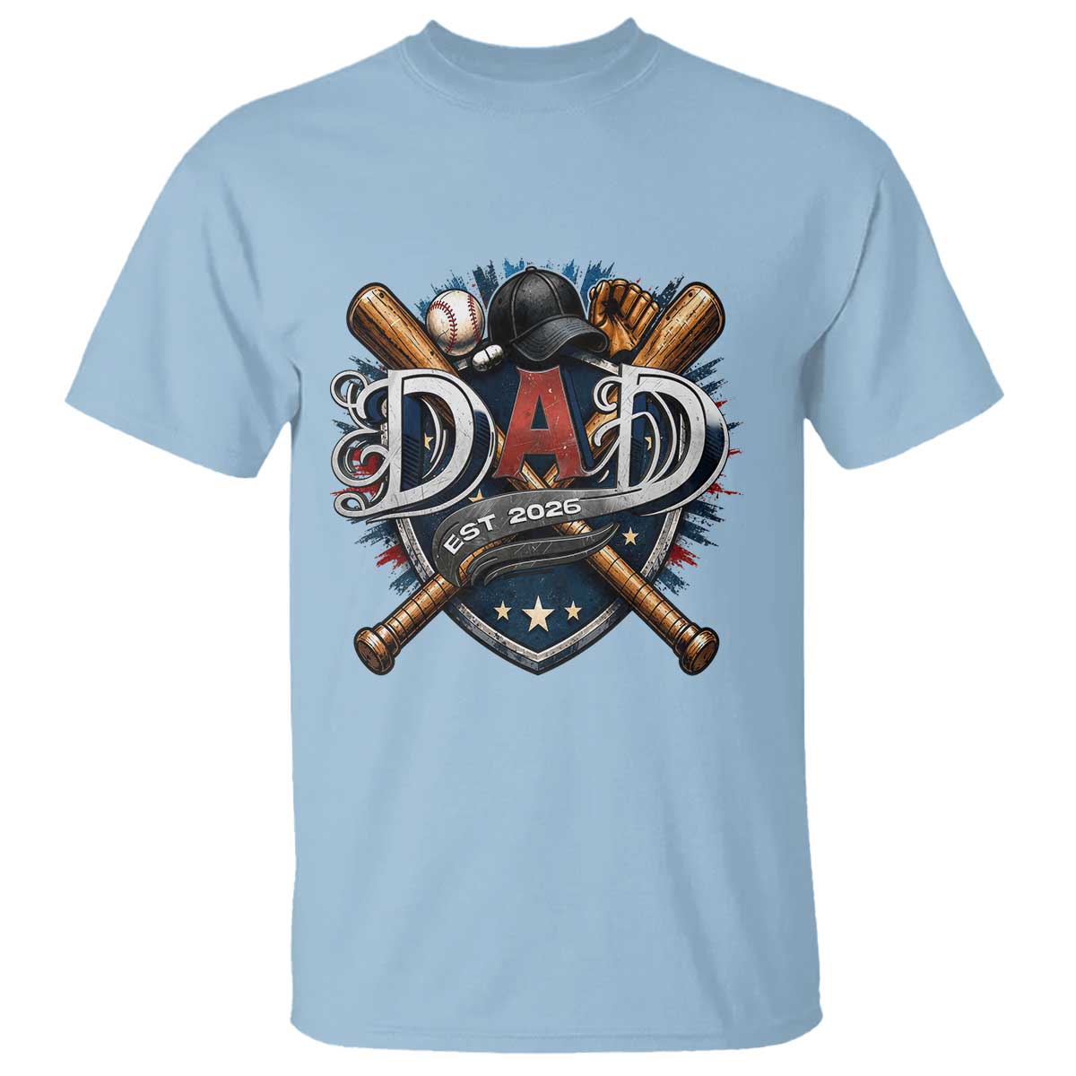 Baseball Dad Est 2026 T Shirt New Dad Father's Day Gift