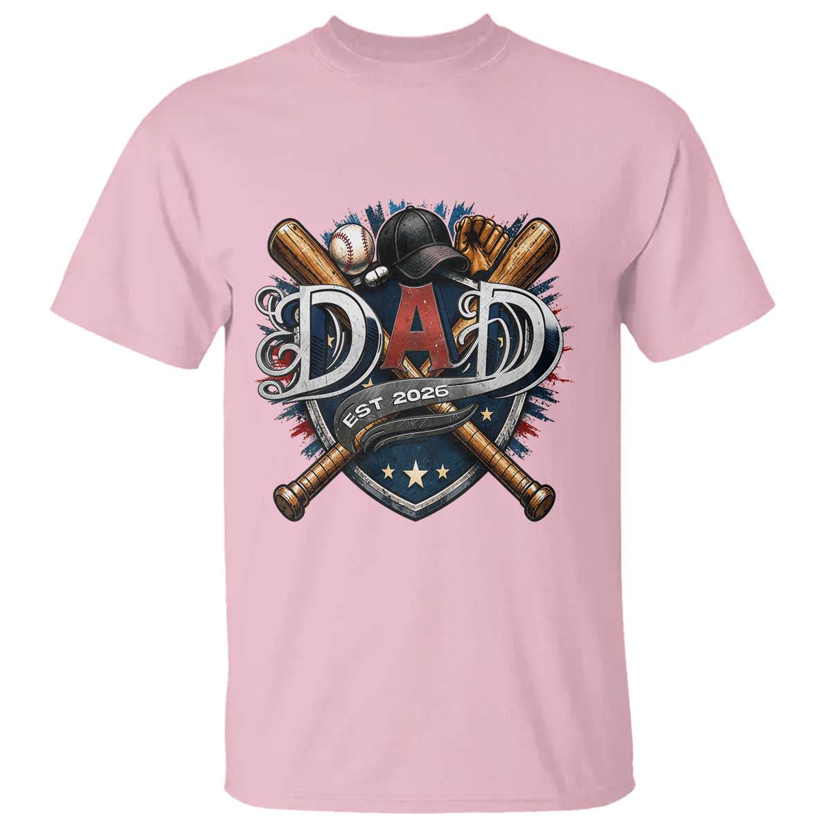 Baseball Dad Est 2026 T Shirt New Dad Father's Day Gift