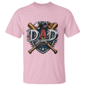 Baseball Dad Est 2026 T Shirt New Dad Father's Day Gift