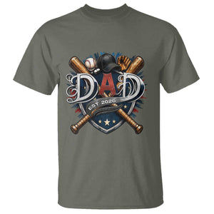 Baseball Dad Est 2026 T Shirt New Dad Father's Day Gift