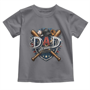 Baseball Dad Est 2026 Toddler T Shirt New Dad Father's Day Gift TS12 Charcoal Print Your Wear