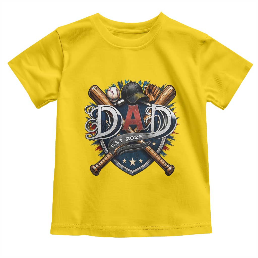 Baseball Dad Est 2026 Toddler T Shirt New Dad Father's Day Gift TS12 Daisy Print Your Wear