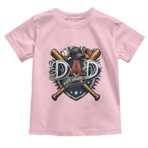 Baseball Dad Est 2026 Toddler T Shirt New Dad Father's Day Gift TS12 Light Pink Print Your Wear