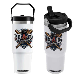 Baseball Dad Est 2026 Flip Straw Tumbler New Dad Father's Day Gift TS12 One Size: 30 oz White Print Your Wear