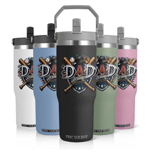 Baseball Dad Est 2026 Flip Straw Tumbler New Dad Father's Day Gift TS12 Print Your Wear