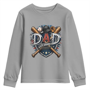 Baseball Dad Est 2026 Youth Sweatshirt New Dad Father's Day Gift TS12 Sport Gray Print Your Wear