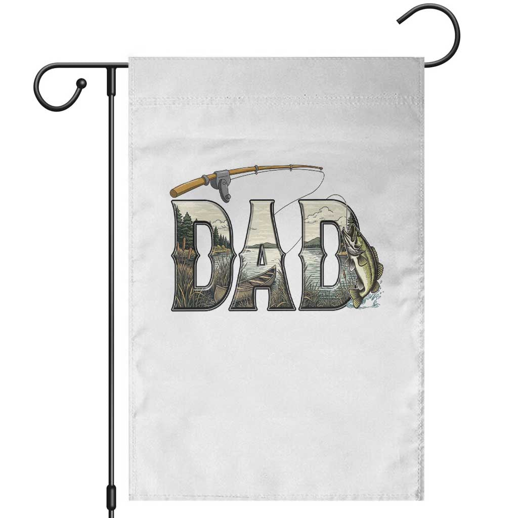 Fishing Dad Garden Flag Funny Angler Fathers Day Gift TS12 White Print Your Wear