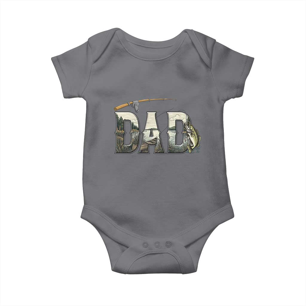 Fishing Dad Baby Onesie Funny Angler Fathers Day Gift TS12 Charcoal Print Your Wear