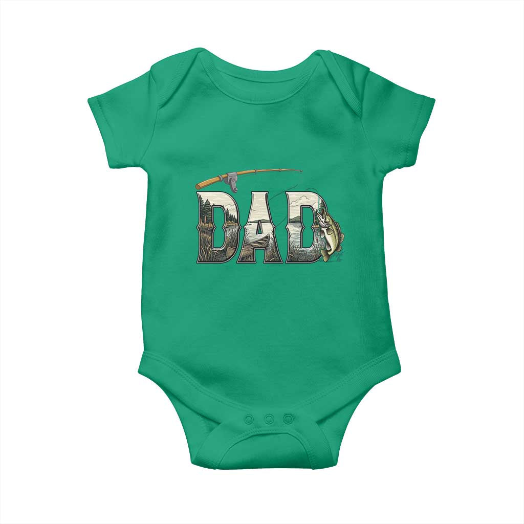 Fishing Dad Baby Onesie Funny Angler Fathers Day Gift TS12 Irish Green Print Your Wear