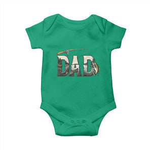 Fishing Dad Baby Onesie Funny Angler Fathers Day Gift TS12 Irish Green Print Your Wear