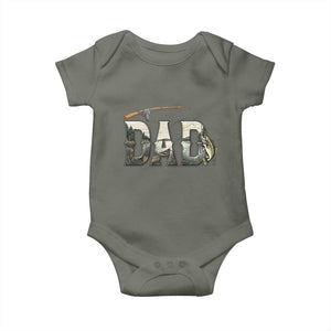 Fishing Dad Baby Onesie Funny Angler Fathers Day Gift TS12 Military Green Print Your Wear