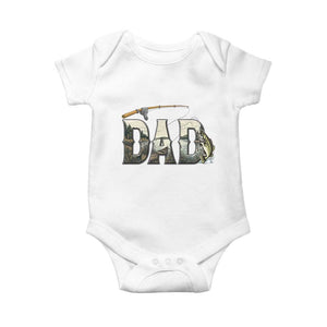 Fishing Dad Baby Onesie Funny Angler Fathers Day Gift TS12 White Print Your Wear