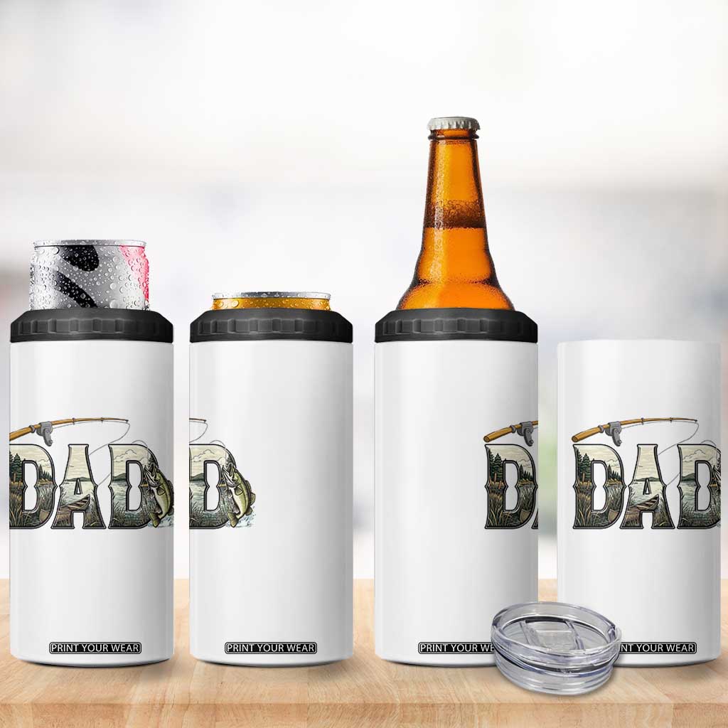 Fishing Dad 4 in 1 Can Cooler Tumbler Funny Angler Fathers Day Gift TS12 Print Your Wear