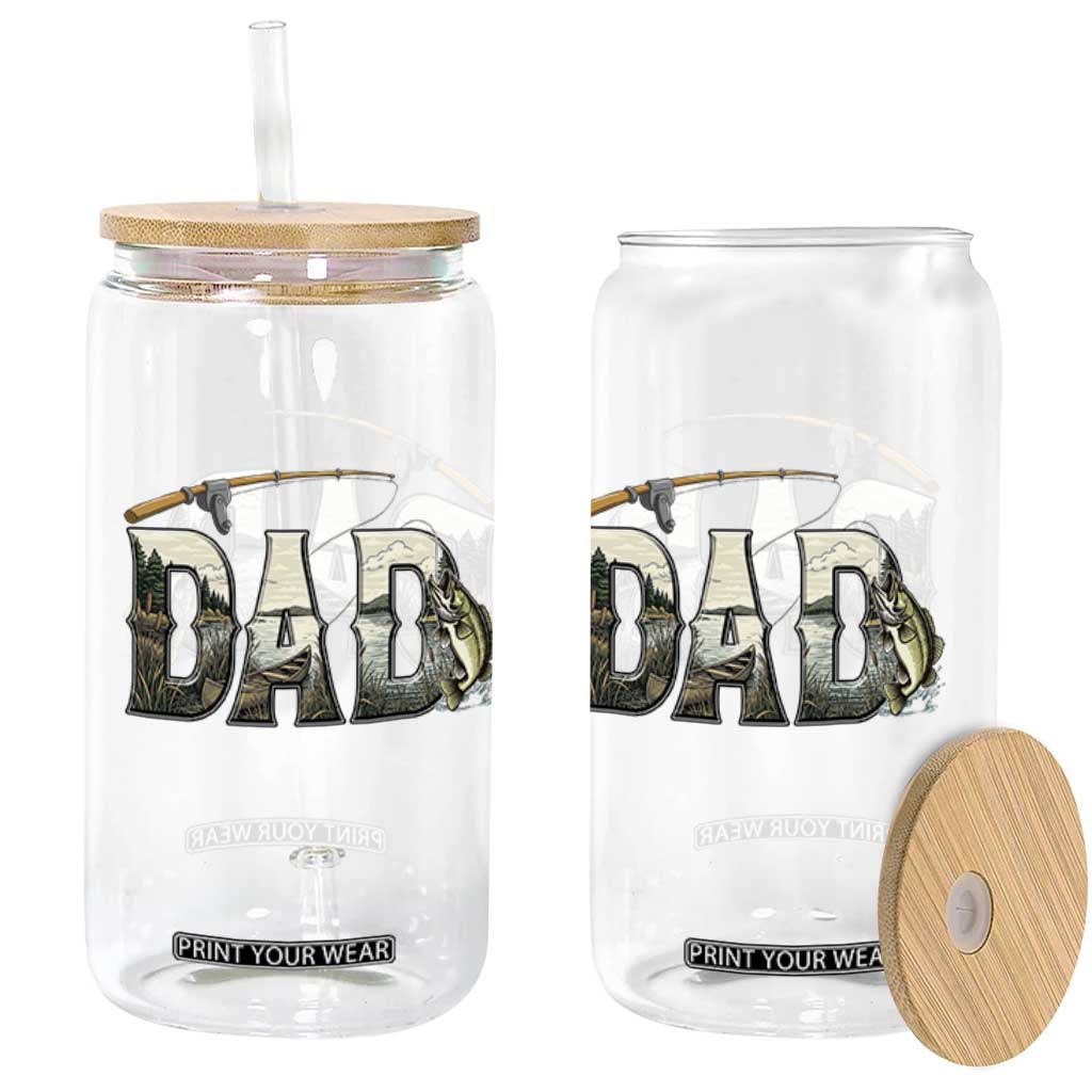Fishing Dad Glass Can Funny Angler Fathers Day Gift TS12 Print Your Wear