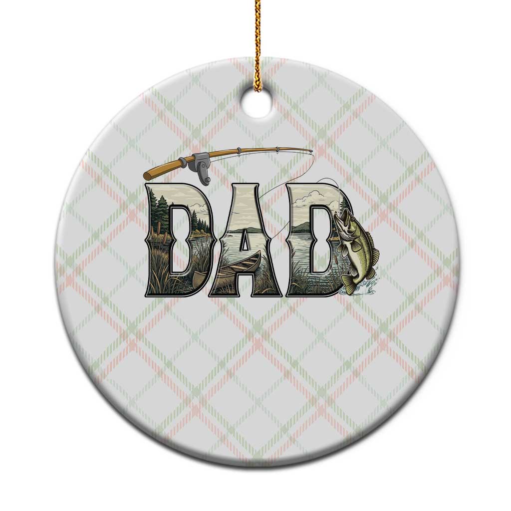 Fishing Dad Ceramic Ornament Funny Angler Fathers Day Gift TS12 1pc Christmas Plaid Print Your Wear