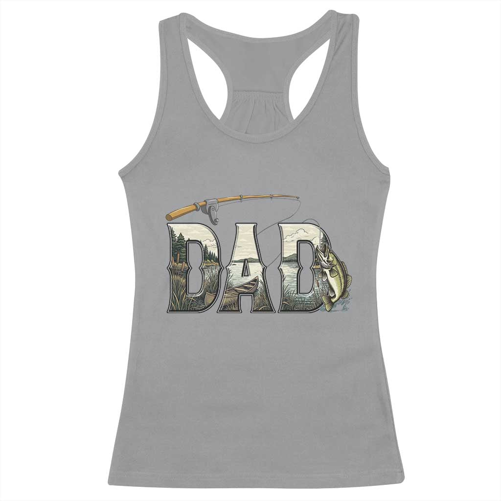 Fishing Dad Racerback Tank Top Funny Angler Fathers Day Gift TS12 Sport Gray Print Your Wear