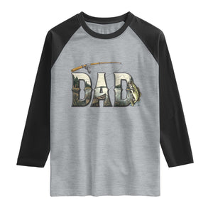 Fishing Dad Raglan Shirt Funny Angler Fathers Day Gift TS12 Heather Gray Black Print Your Wear