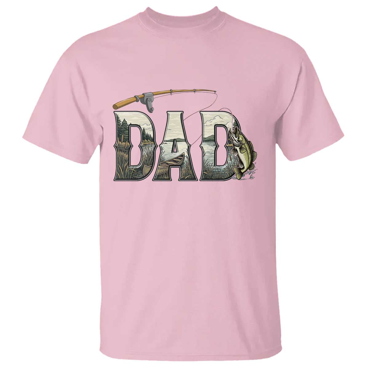 Fishing Dad T Shirt Funny Angler Fathers Day Gift TS12 Light Pink Print Your Wear