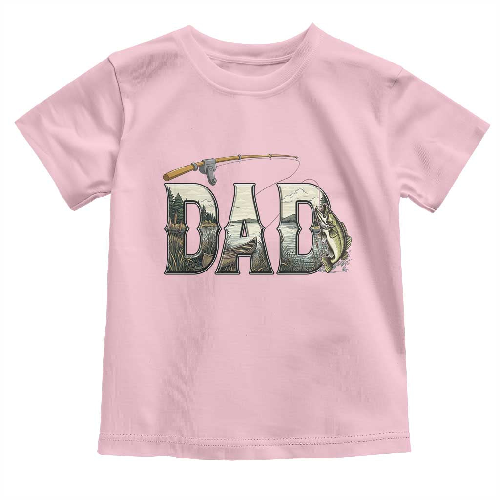 Fishing Dad Toddler T Shirt Funny Angler Fathers Day Gift TS12 Light Pink Print Your Wear