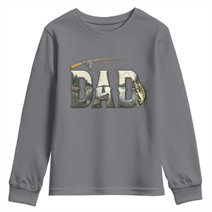 Fishing Dad Youth Sweatshirt Funny Angler Fathers Day Gift TS12 Charcoal Print Your Wear