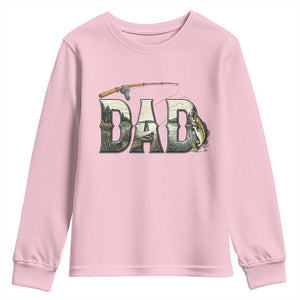 Fishing Dad Youth Sweatshirt Funny Angler Fathers Day Gift TS12 Light Pink Print Your Wear