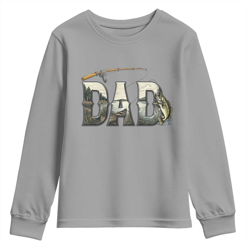 Fishing Dad Youth Sweatshirt Funny Angler Fathers Day Gift TS12 Sport Gray Print Your Wear