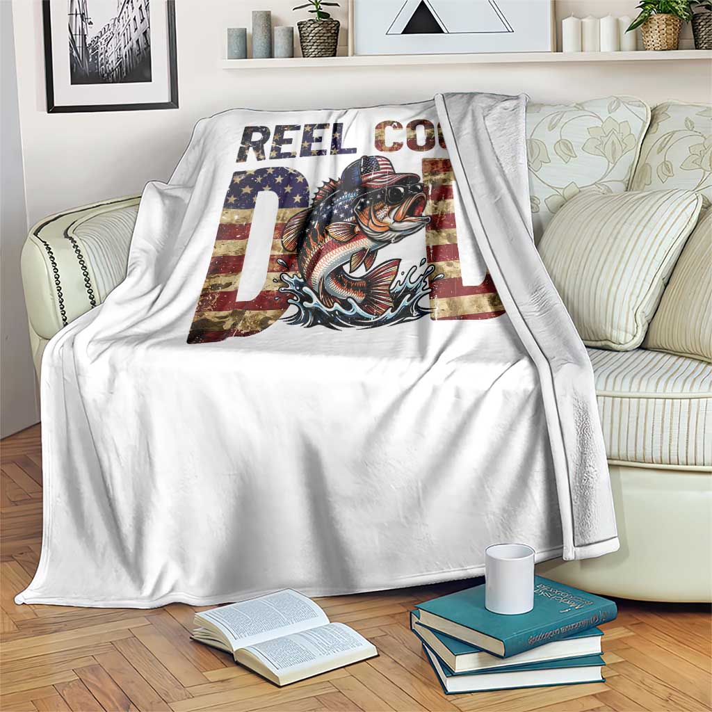 Patriotic Reel Cool Dad Throw Blanket American Flag Fishing Fathers Day Gift TS12 Print Your Wear
