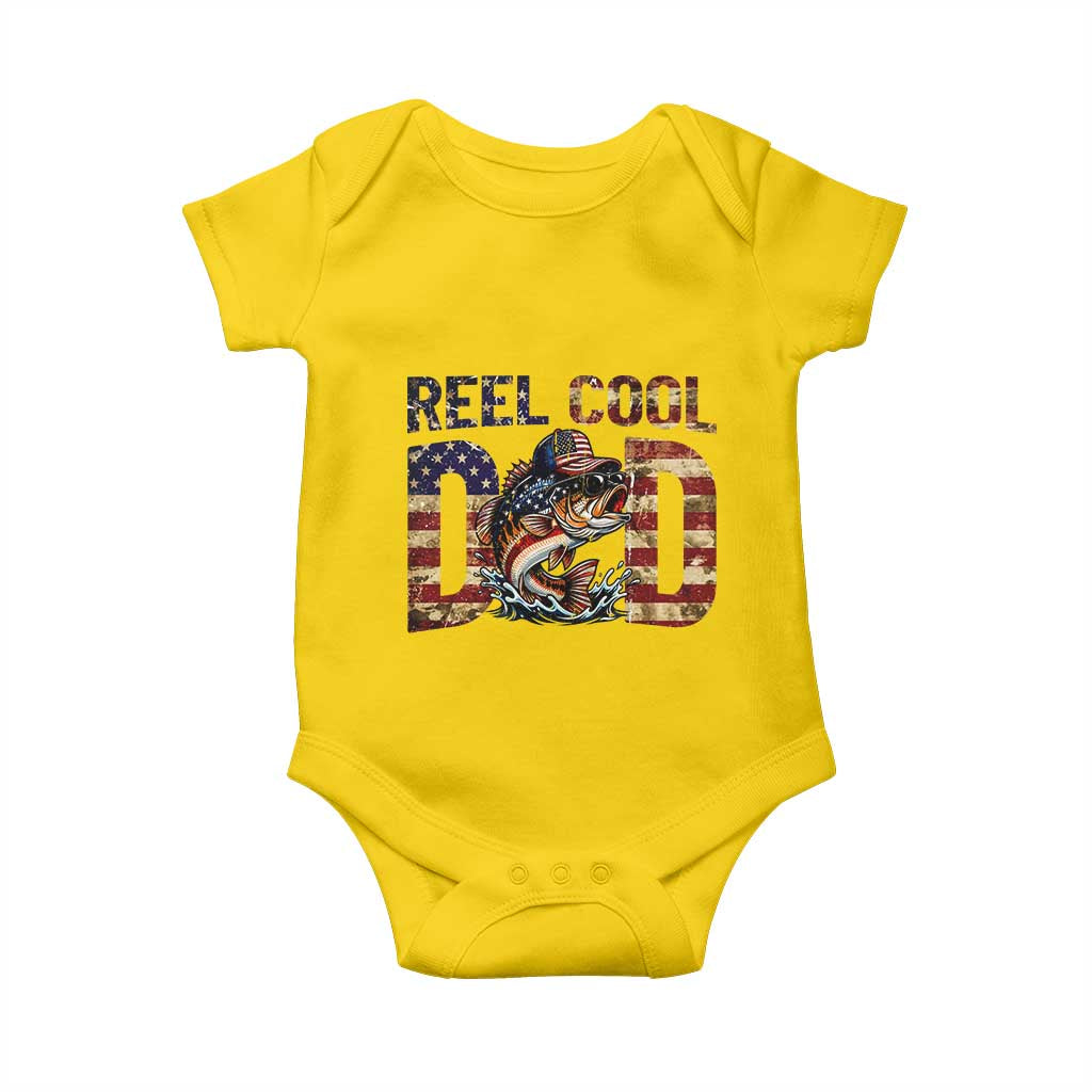 Patriotic Reel Cool Dad Baby Onesie American Flag Fishing Fathers Day Gift TS12 Daisy Print Your Wear