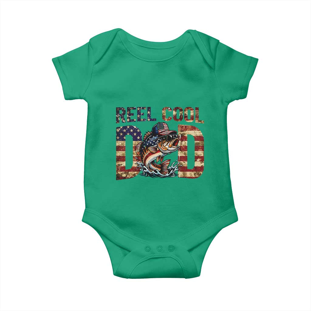 Patriotic Reel Cool Dad Baby Onesie American Flag Fishing Fathers Day Gift TS12 Irish Green Print Your Wear