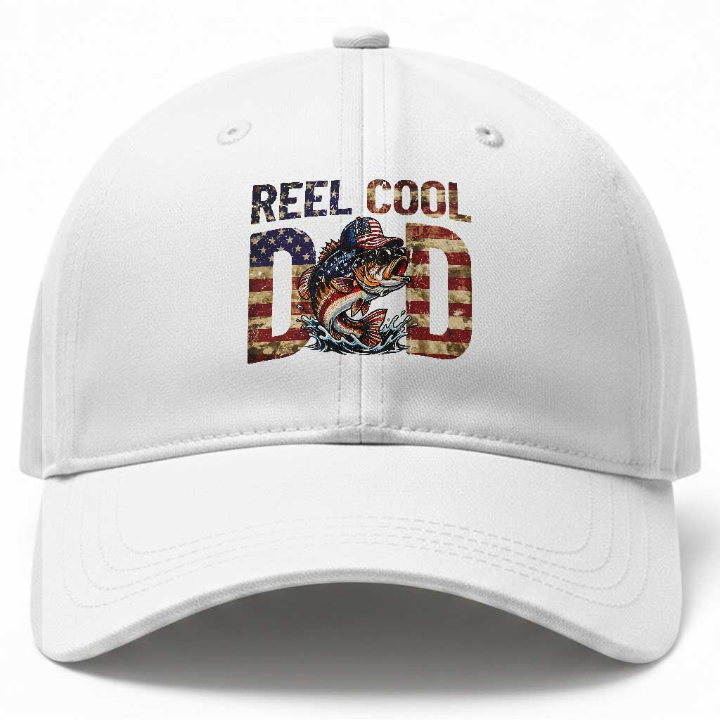 Patriotic Reel Cool Dad Baseball Cap American Flag Fishing Fathers Day Gift TS12 Print Your Wear