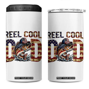Patriotic Reel Cool Dad 4 in 1 Can Cooler Tumbler American Flag Fishing Fathers Day Gift TS12 One Size: 16 oz White Print Your Wear