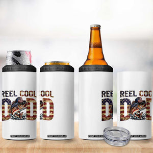 Patriotic Reel Cool Dad 4 in 1 Can Cooler Tumbler American Flag Fishing Fathers Day Gift TS12 Print Your Wear