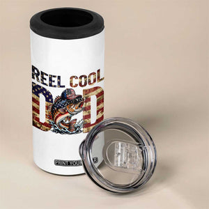 Patriotic Reel Cool Dad 4 in 1 Can Cooler Tumbler American Flag Fishing Fathers Day Gift TS12 Print Your Wear