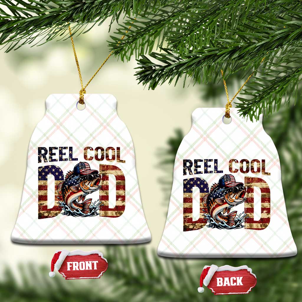Patriotic Reel Cool Dad Ceramic Ornament American Flag Fishing Fathers Day Gift TS12 Print Your Wear