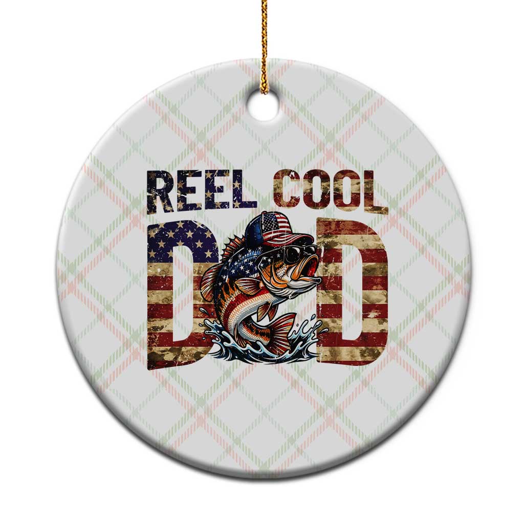 Patriotic Reel Cool Dad Ceramic Ornament American Flag Fishing Fathers Day Gift TS12 1pc Christmas Plaid Print Your Wear