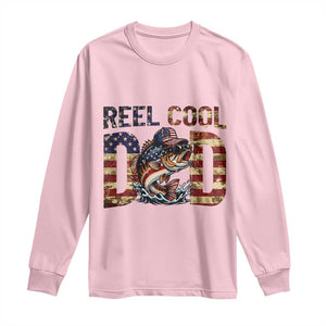Patriotic Reel Cool Dad Long Sleeve Shirt American Flag Fishing Fathers Day Gift TS12 Light Pink Print Your Wear
