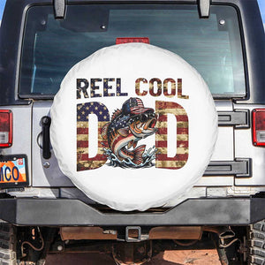 Patriotic Reel Cool Dad Spare Tire Cover American Flag Fishing Fathers Day Gift TS12 No hole White Print Your Wear