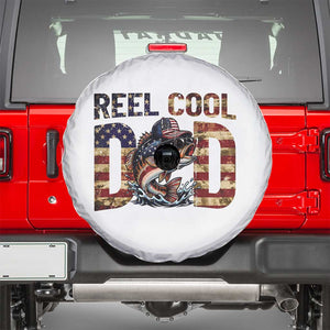 Patriotic Reel Cool Dad Spare Tire Cover American Flag Fishing Fathers Day Gift TS12 White Print Your Wear