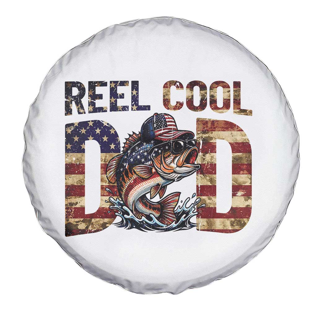 Patriotic Reel Cool Dad Spare Tire Cover American Flag Fishing Fathers Day Gift TS12 Print Your Wear