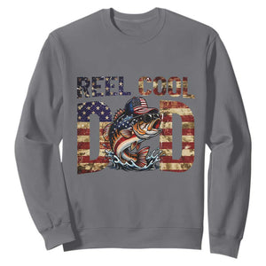 Patriotic Reel Cool Dad Sweatshirt American Flag Fishing Fathers Day Gift TS12 Charcoal Print Your Wear