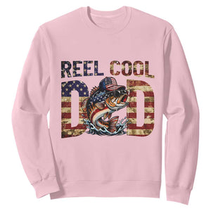 Patriotic Reel Cool Dad Sweatshirt American Flag Fishing Fathers Day Gift TS12 Light Pink Print Your Wear