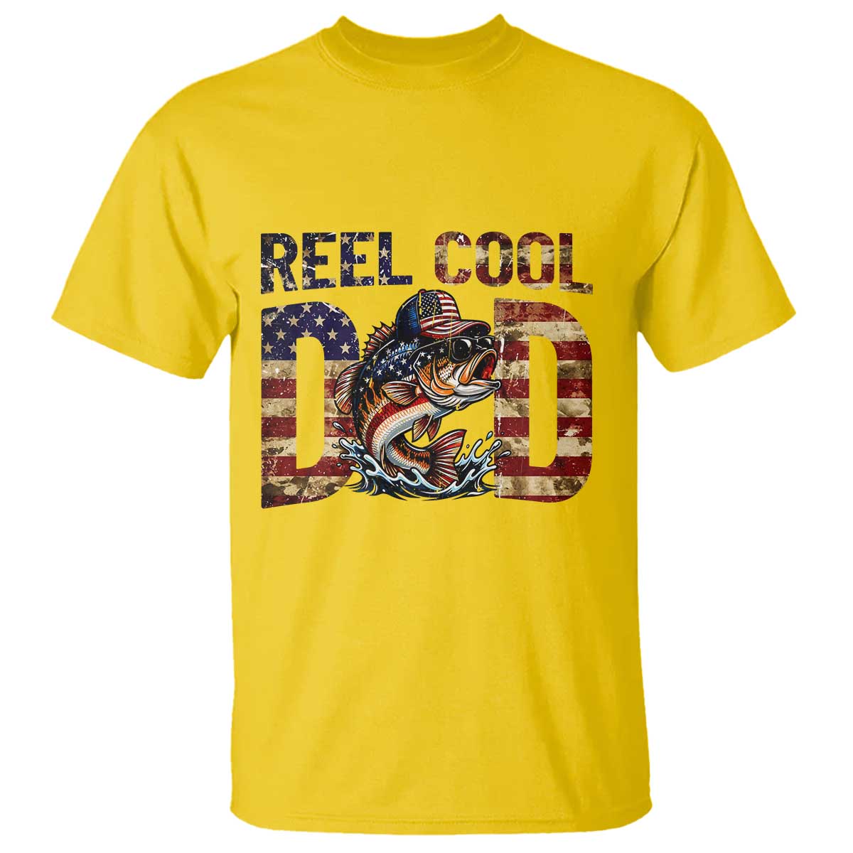 Patriotic Reel Cool Dad T Shirt American Flag Fishing Fathers Day Gift TS12 Daisy Print Your Wear
