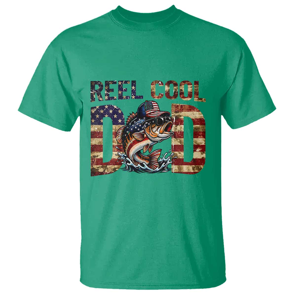 Patriotic Reel Cool Dad T Shirt American Flag Fishing Fathers Day Gift TS12 Irish Green Print Your Wear