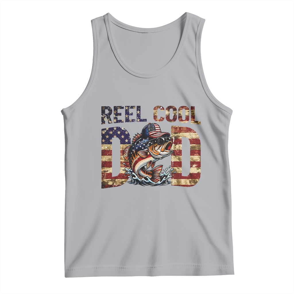 Patriotic Reel Cool Dad Tank Top American Flag Fishing Fathers Day Gift TS12 Athletic Heather Print Your Wear